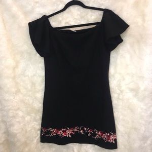 Off the shoulder black dress